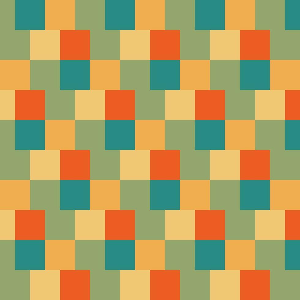 Collection of retro checkerboard backgrounds featuring vivid hues. A groovy and psychedelic chessboard backdrop inspired by the 60s and 70s. vector