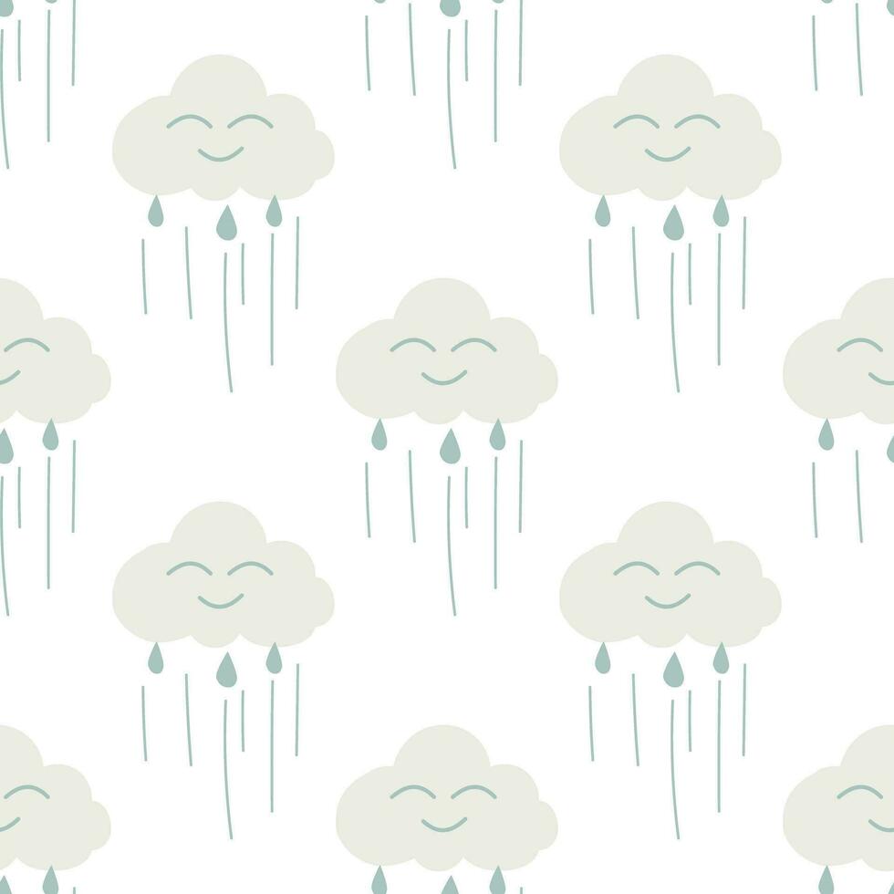Seamless pattern of cute baby items in a Scandinavian inspired boho style.Doodle style cartoon children's clipart for use in child shower invitations, nursery room decorations, and posters. vector