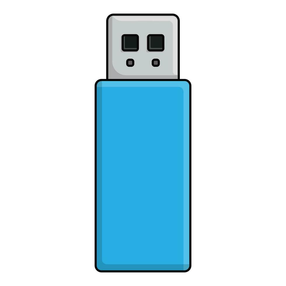 USB flash drive Flat vector illustration for web design element