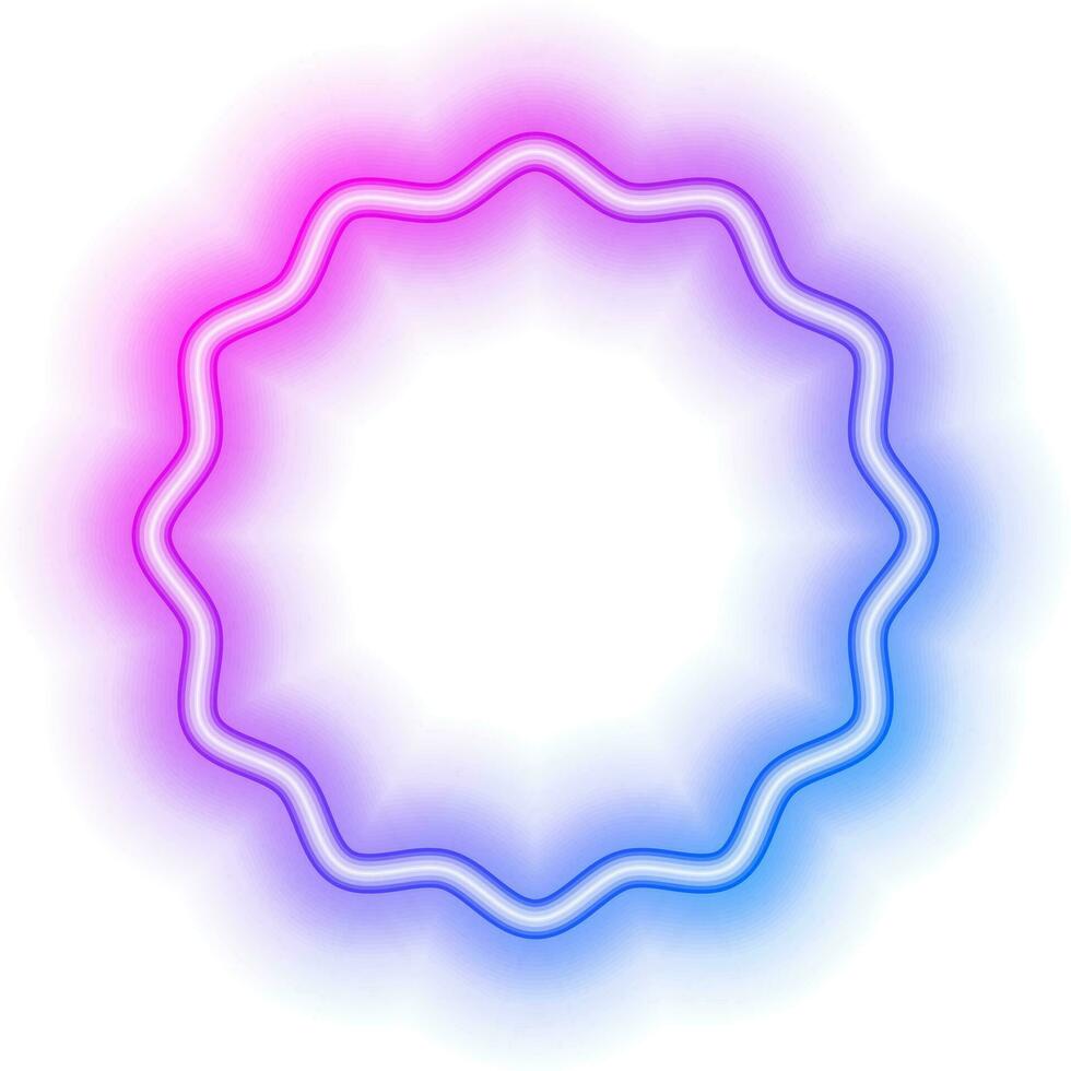 neon sticker badge frame vector