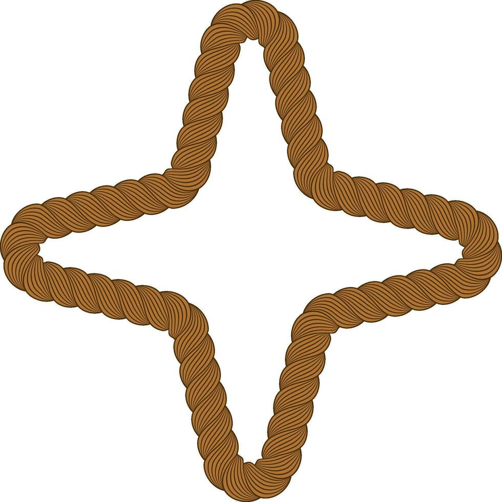 brown Sparkle Star frame rope vector