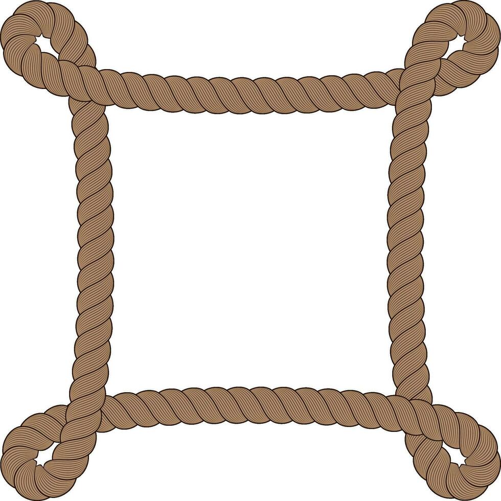 knot corner border rope vector