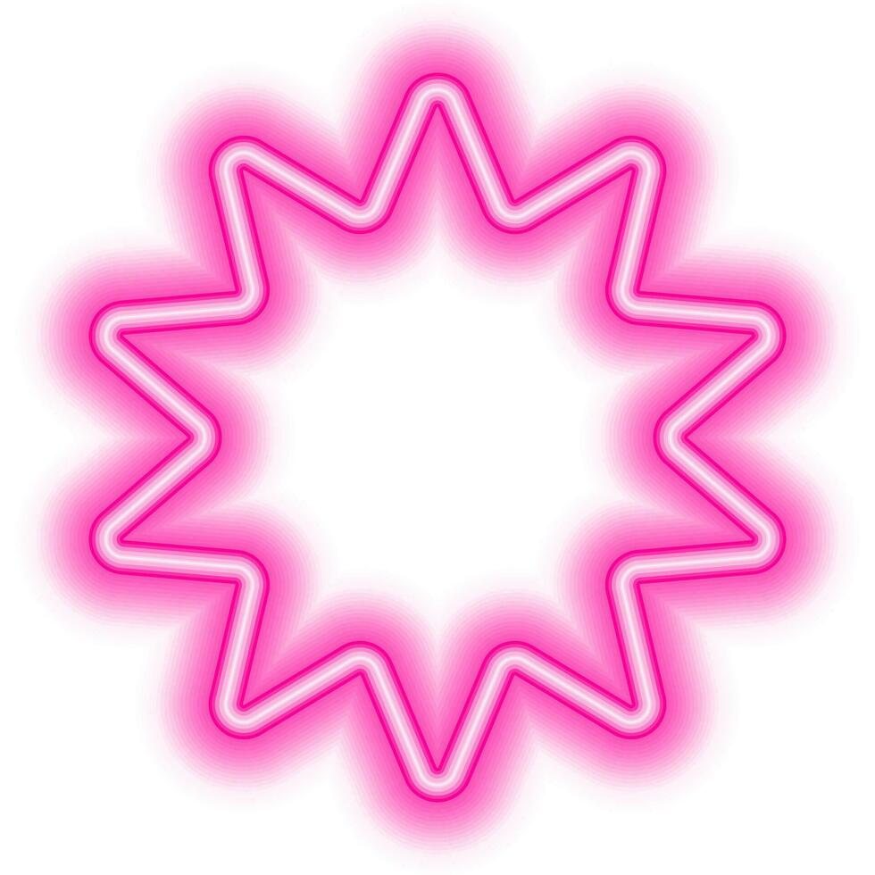 pink multi star frame neon vector