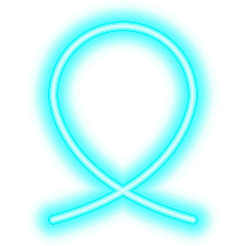 blue neon ribbon frame vector
