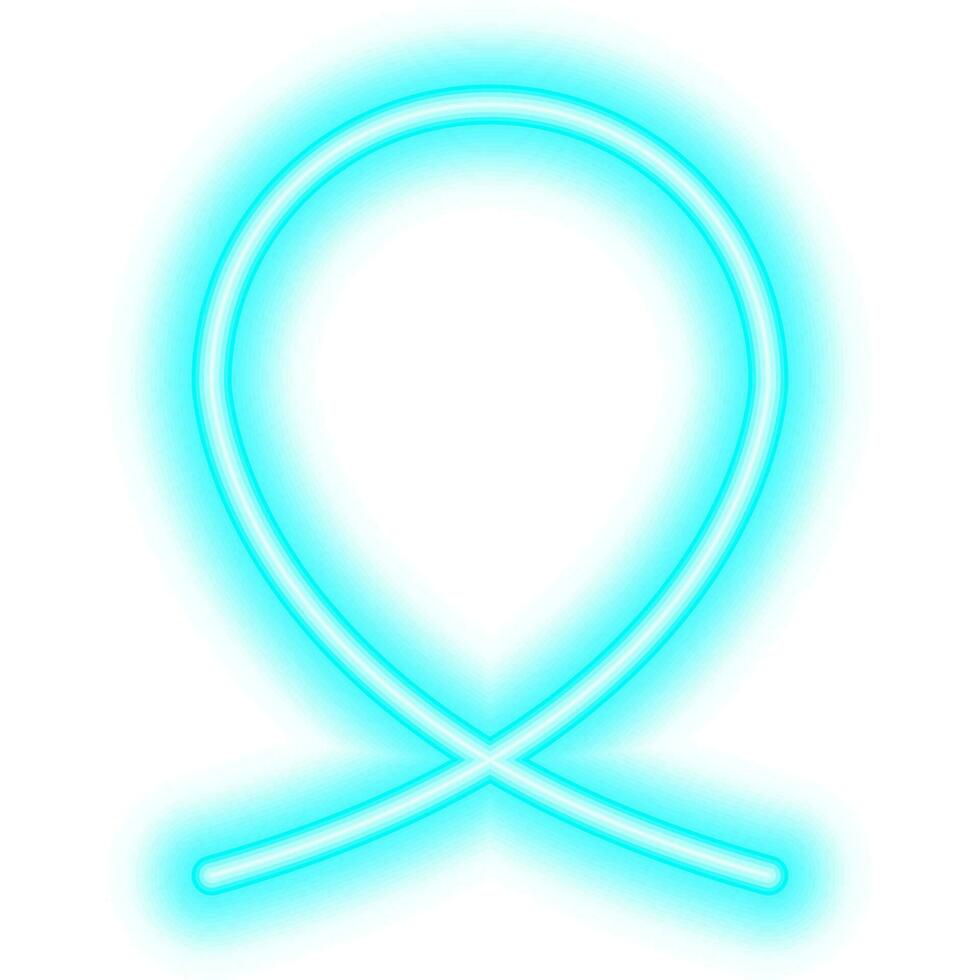 blue neon ribbon frame vector