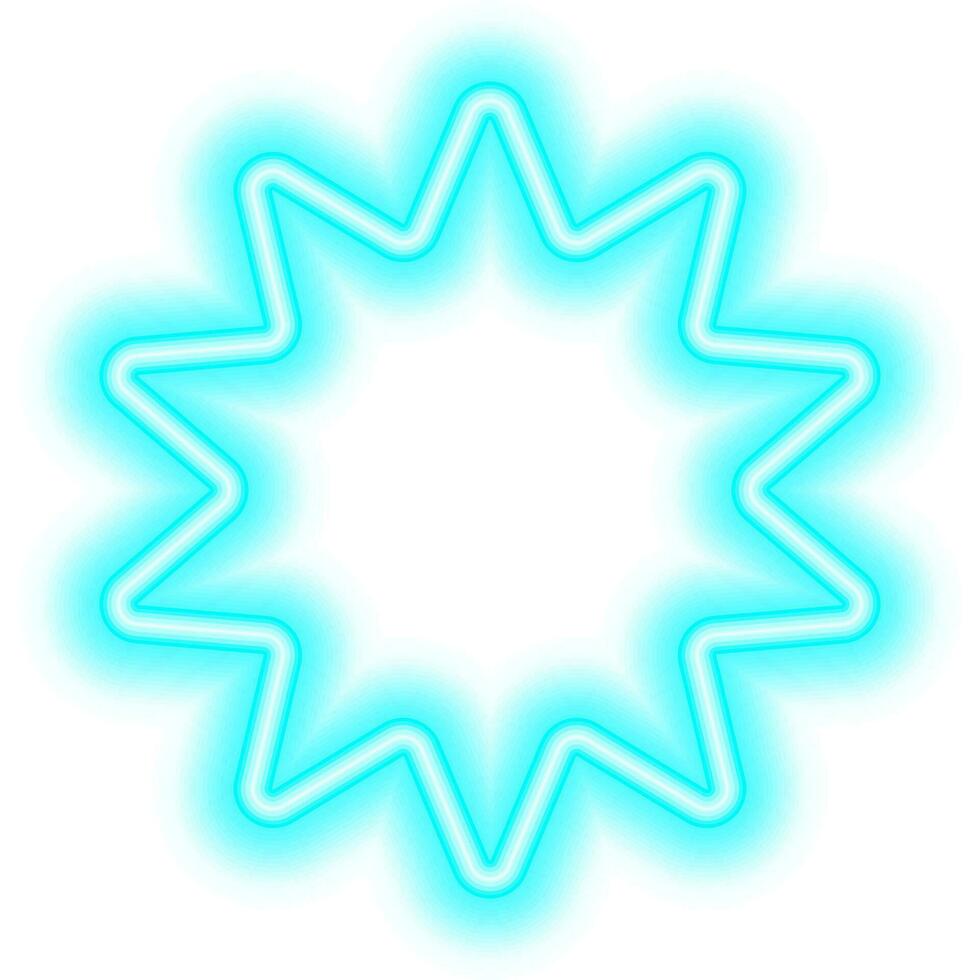 blue neon multi star frame vector