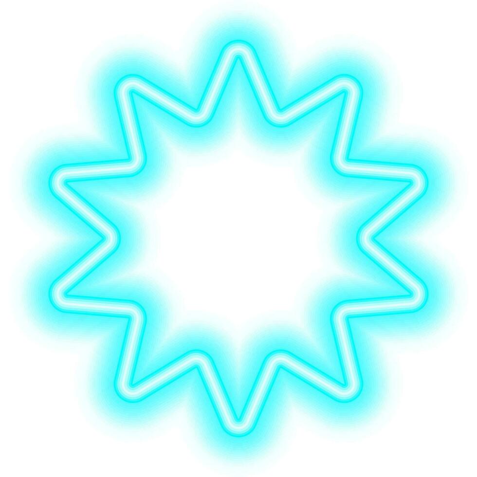 blue neon multi star frame vector