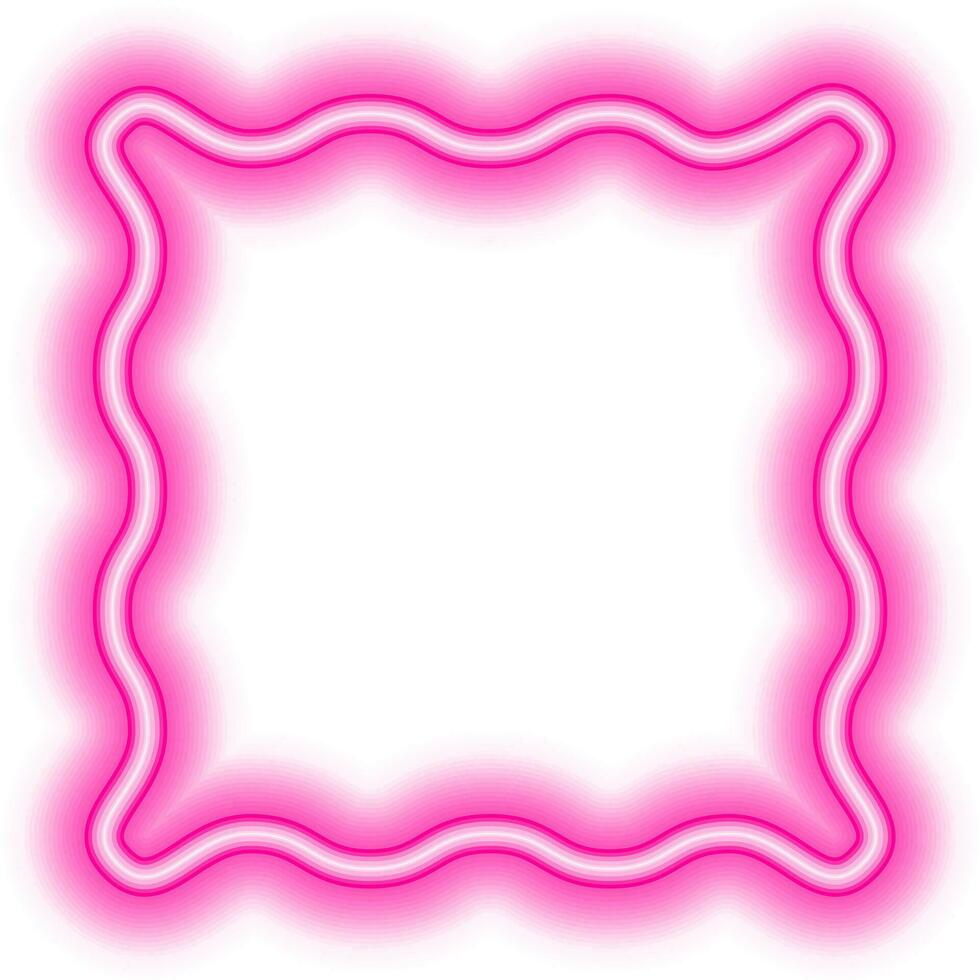 pink Squiggle frame neon vector
