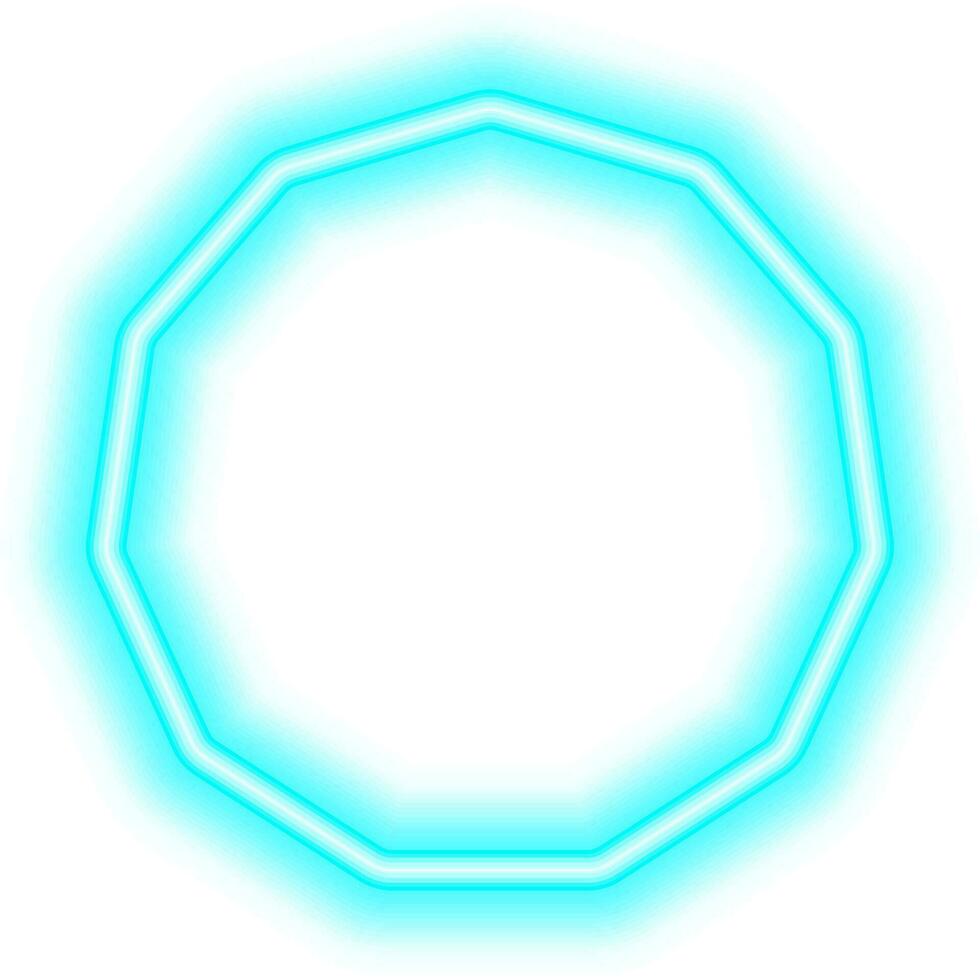 blue neon round frame border vector