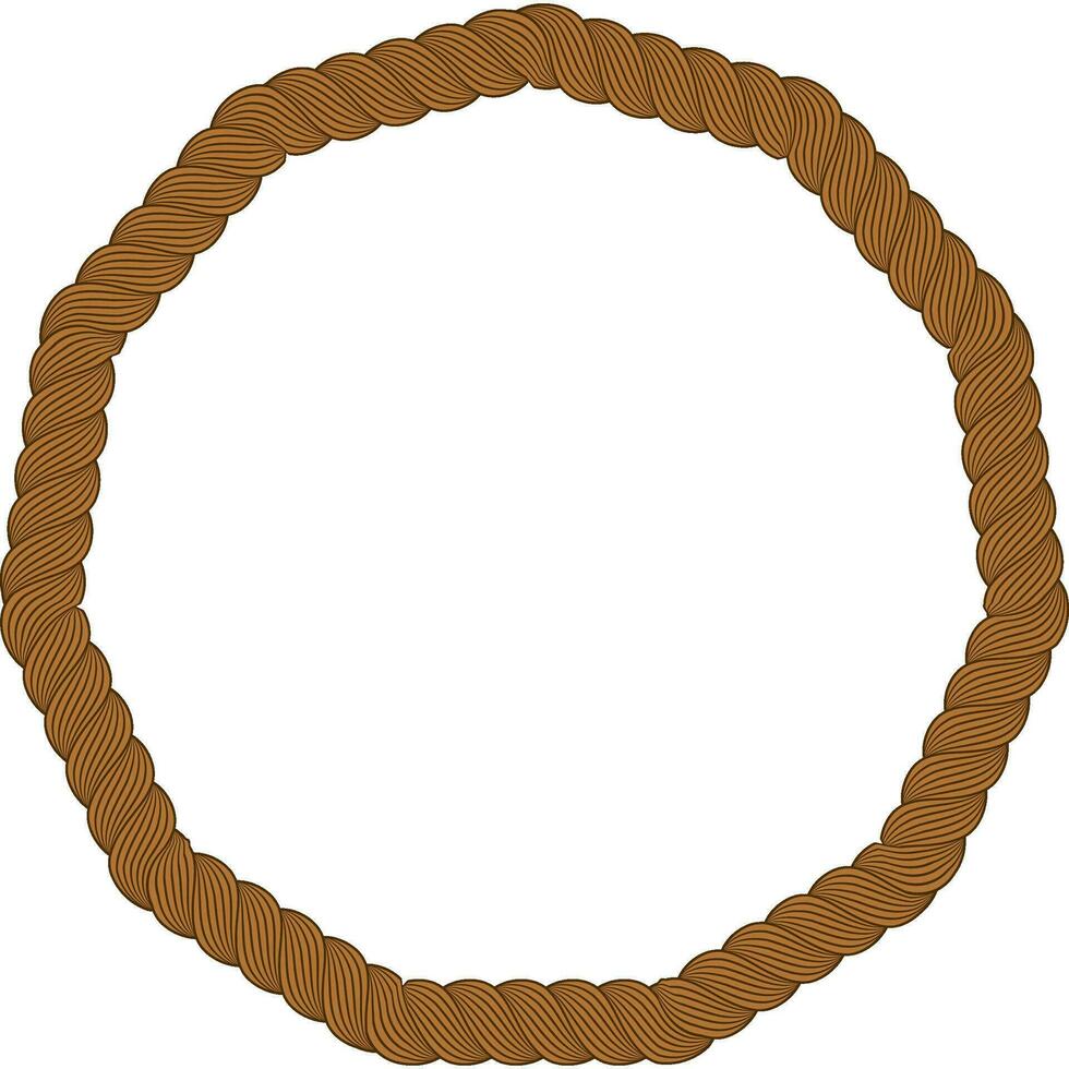 brown round frame border rope vector