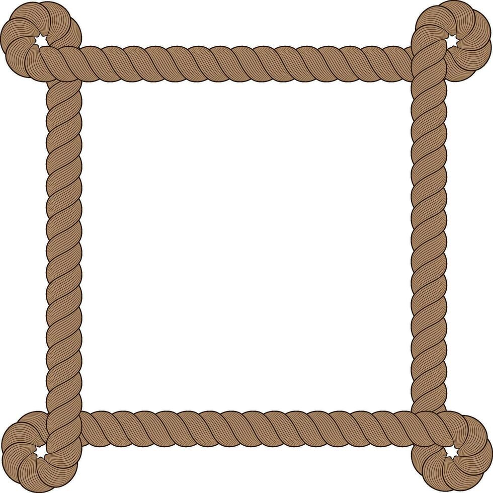 knot corner border rope vector