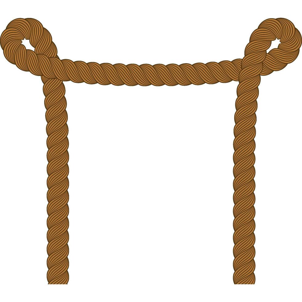 brown knot corner border rope vector