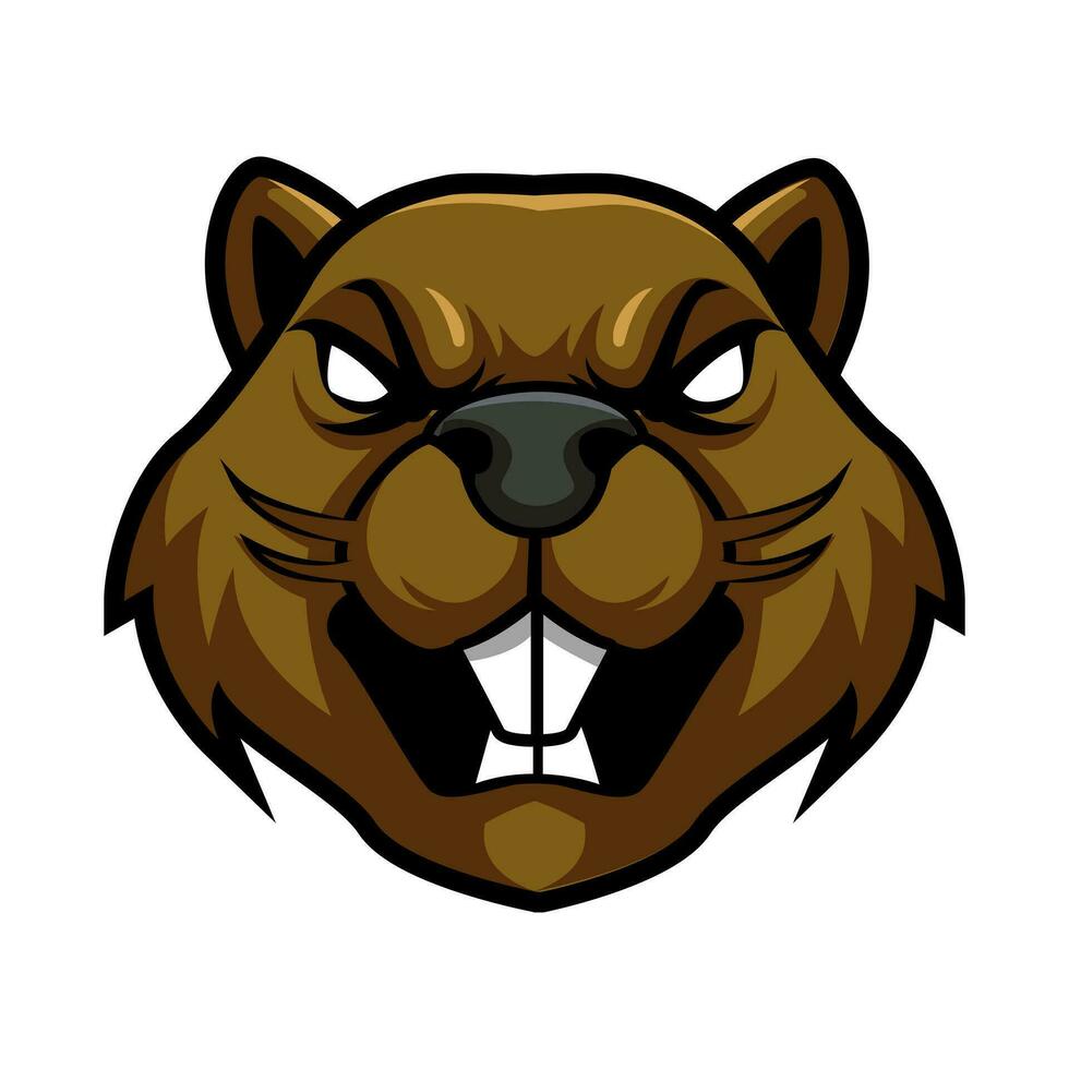 ANGRY BEAVER HEAD VECTOR LOGO