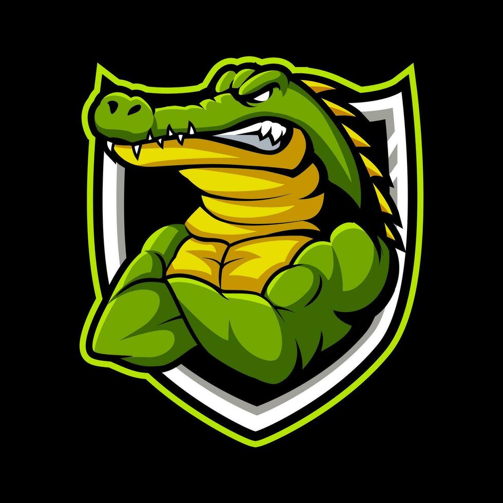 alligator angry mascot gaming logo vector