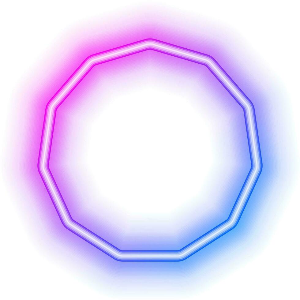 neon round frame border vector