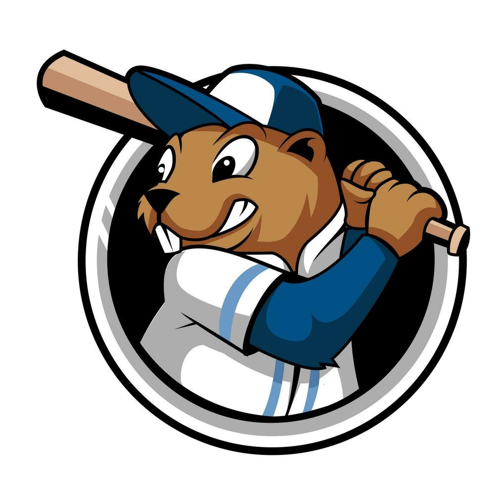 ardilla béisbol mascota logo vector