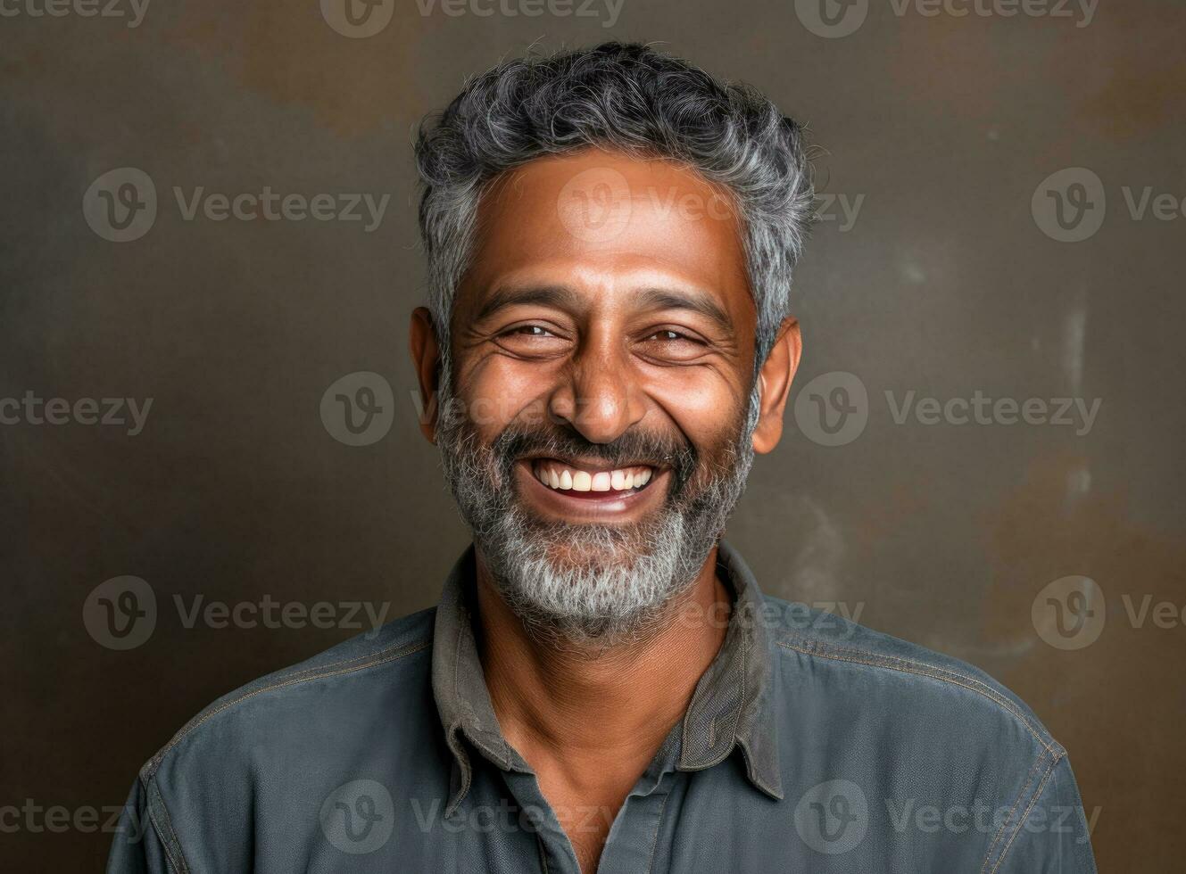Happy Indian senior man smiling. AI Generated photo