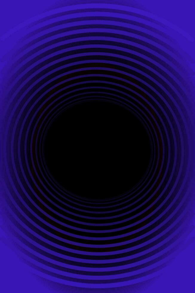 Abstract vector blue background with black hole, portal. Empty space for text. The illusion of being swallowed by a black hole.