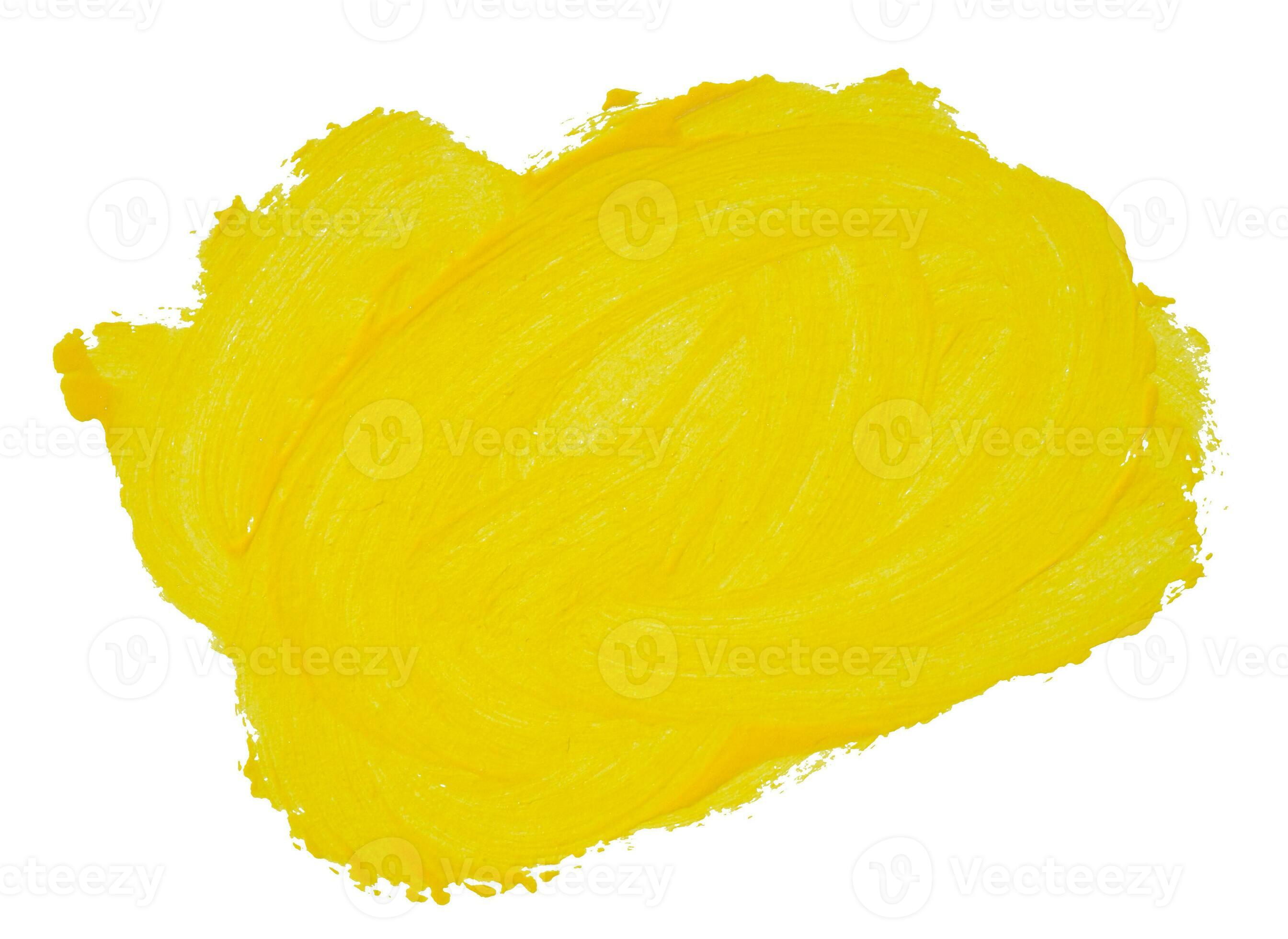 Smear of yellow acrylic paint on a white background 32041505 Stock