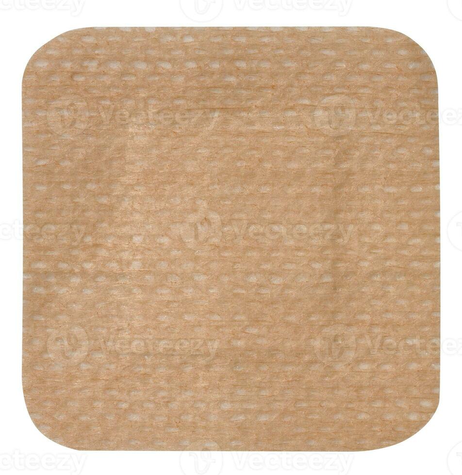 Square medical brown textile plaster on white isolated background photo