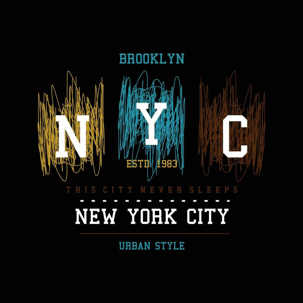 brooklyn new york graphic design, typography vector, illustration, for print t shirt, cool modern style vector