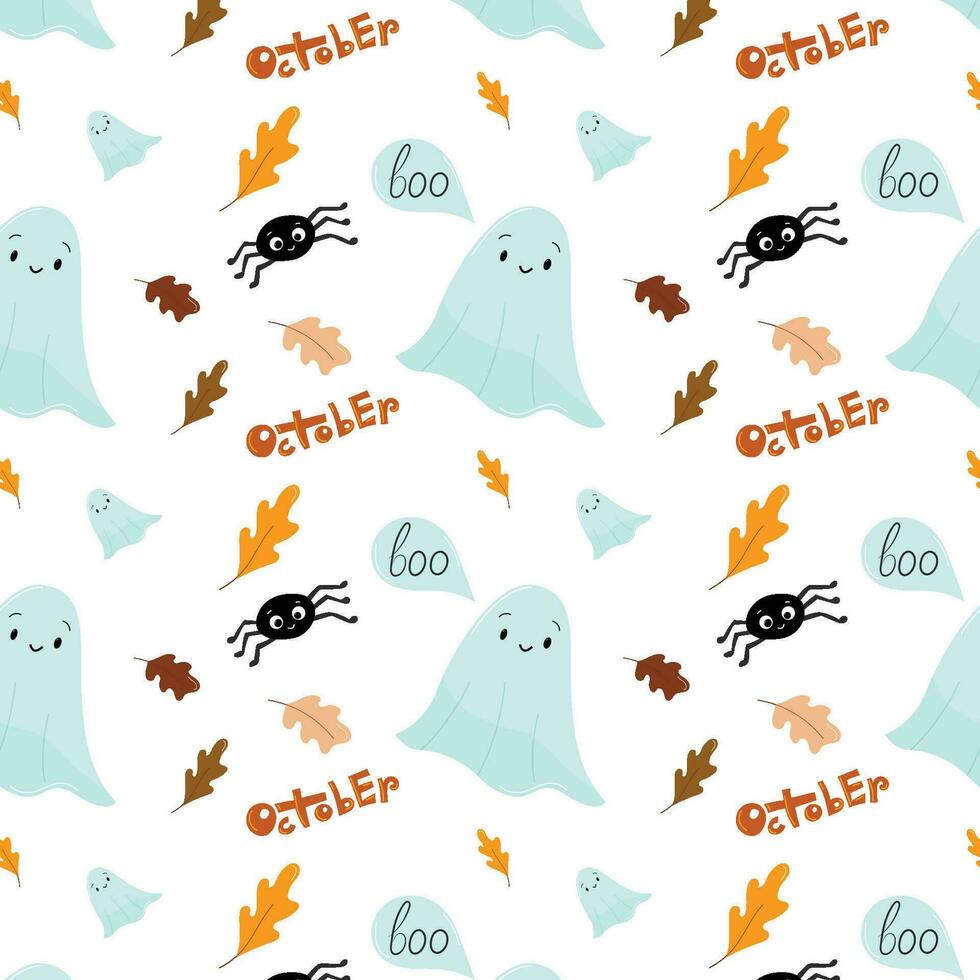 Halloween seamless pattern vector illustration