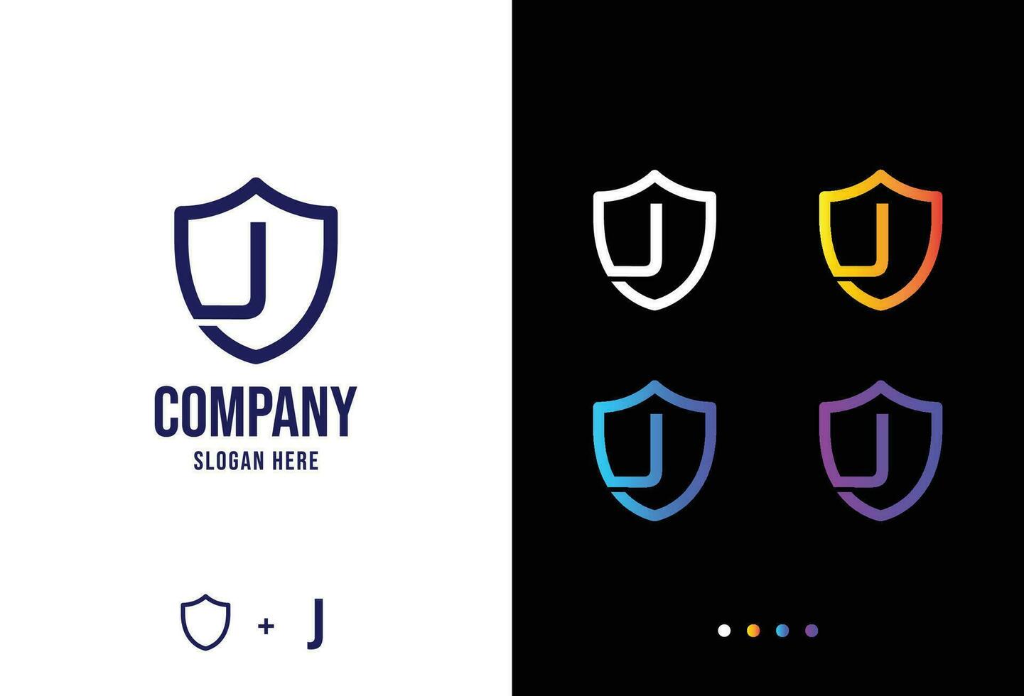 Letter j logo concept, secure j logotype in various forms vector