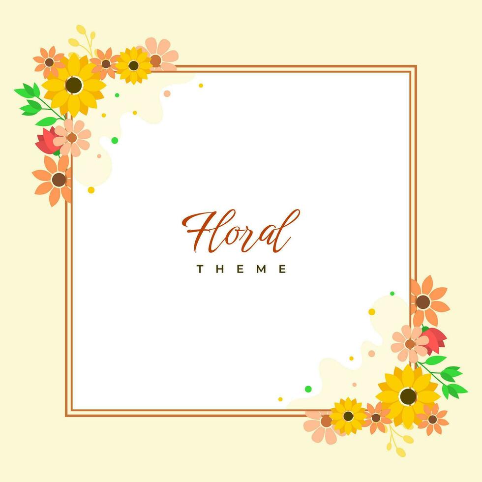 Vector Frame of Flower Theme for Social Media