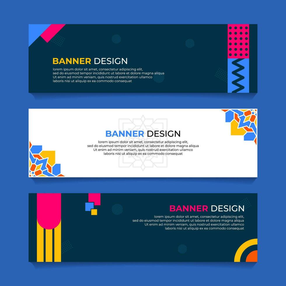 Abstract Geometric Background Set for Banner Design vector