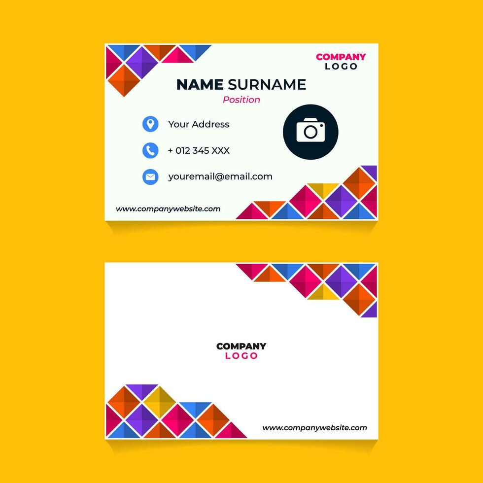 Abstract Geometric Name Card Design for Business or Company vector