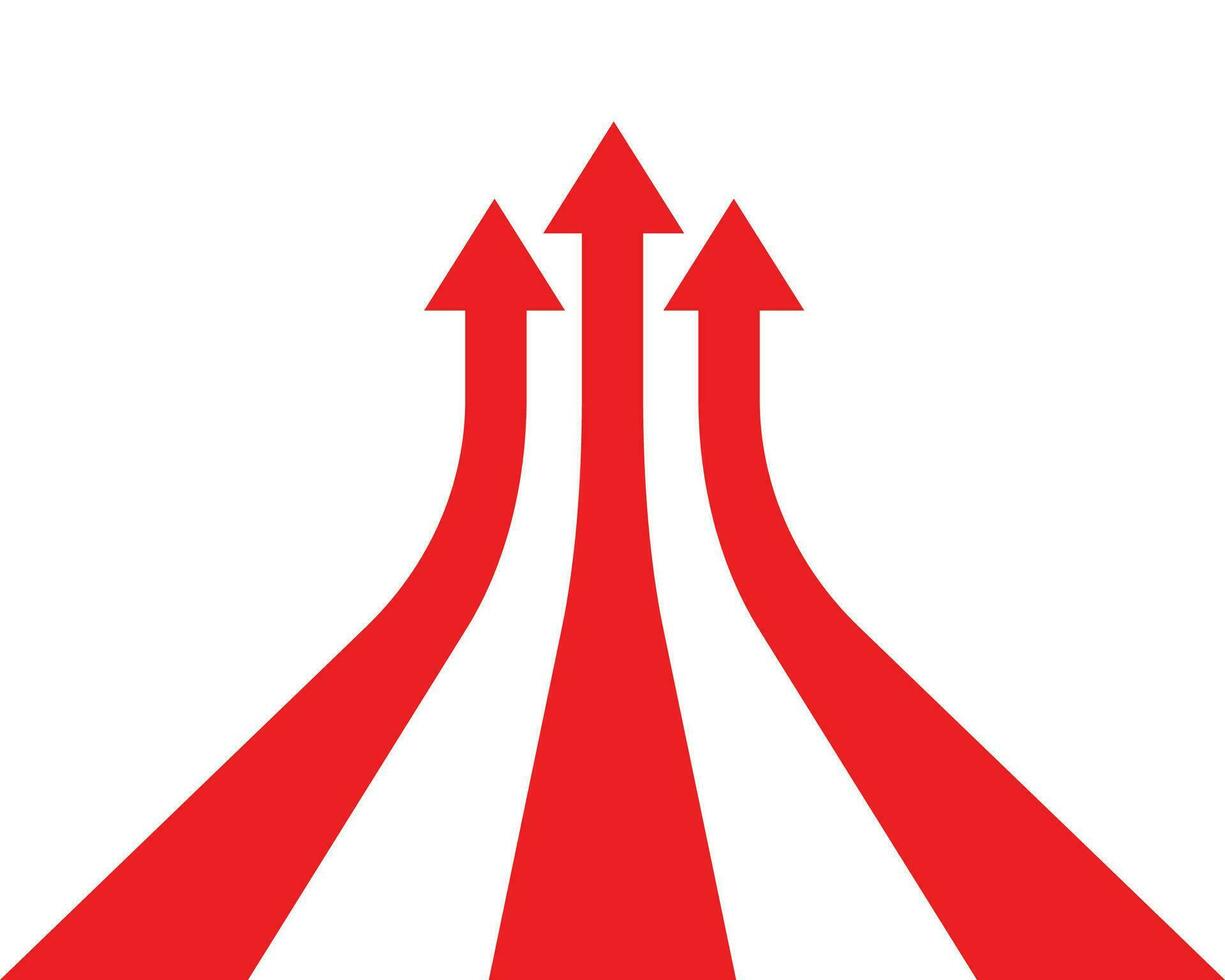 Perspective curved arrow background design vector. vector