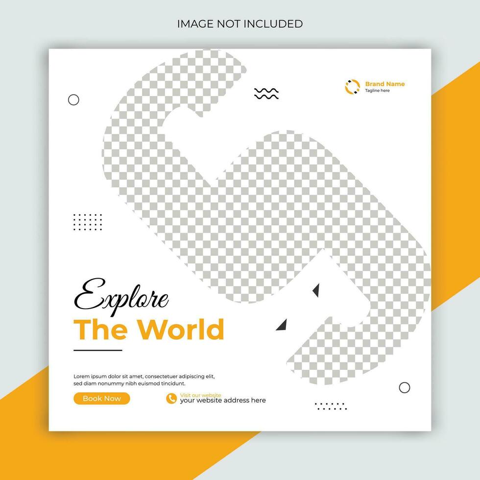 Travel social media banner or post template design vector