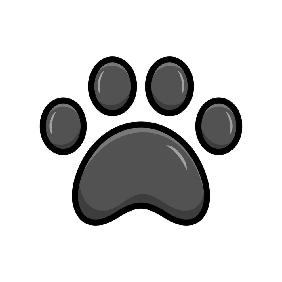 Vector paw print sticker animal vector clipart paper textured design