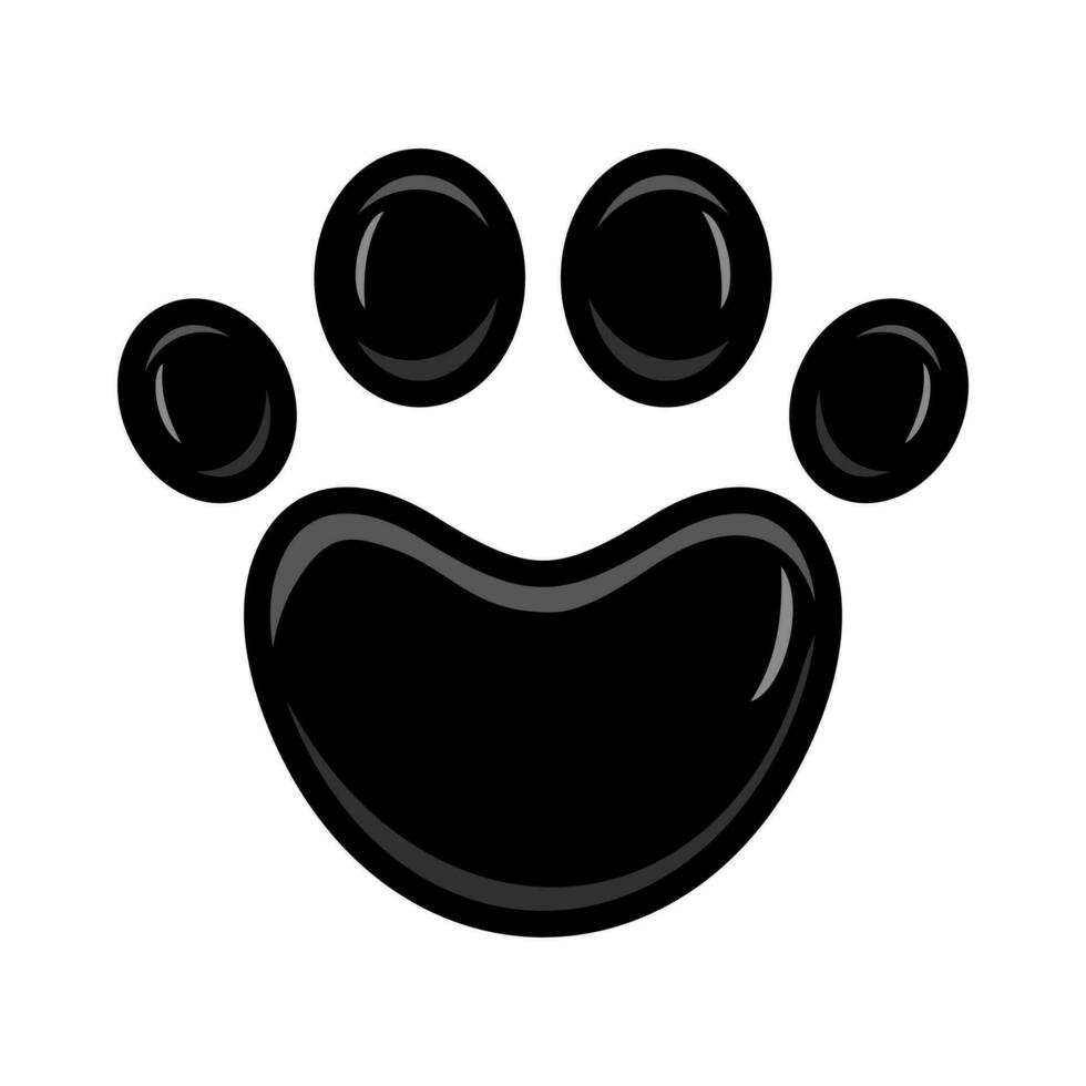 Vector paw print sticker animal vector clipart paper textured design