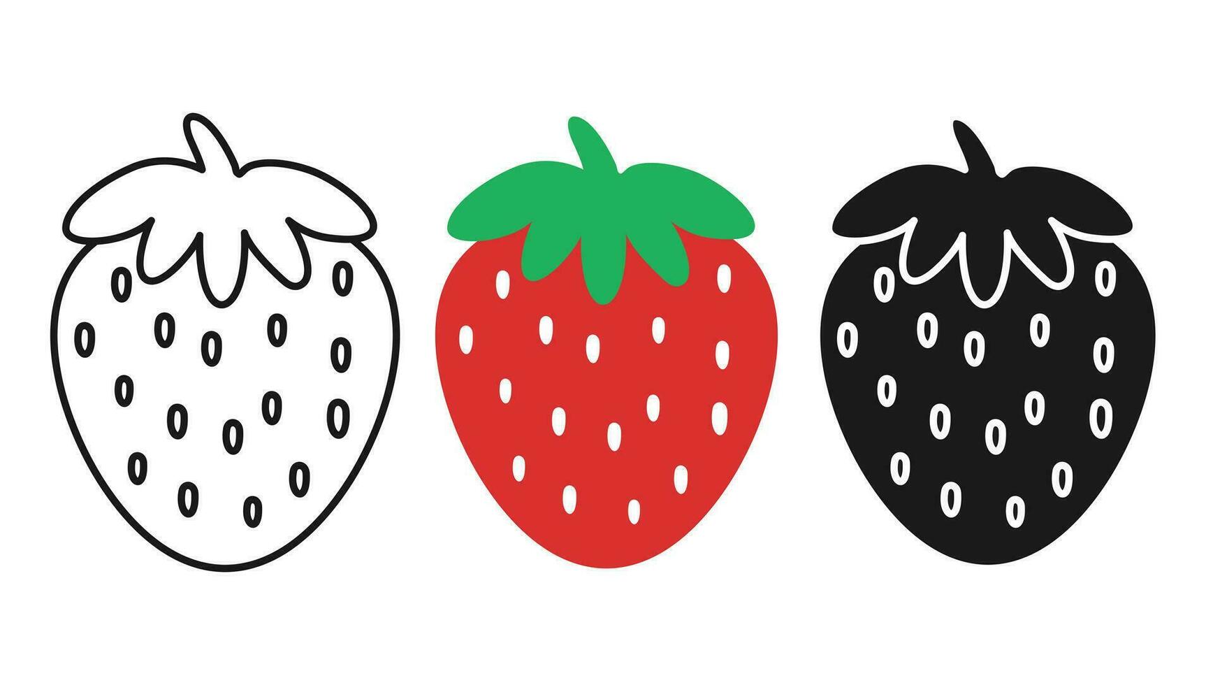 Vector strawberry hand drawn outline doodle icon