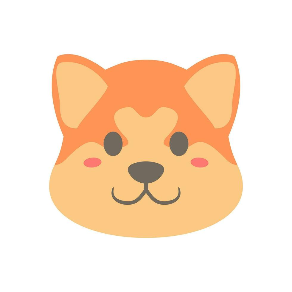 Cute dog animal of face design vector illustration in a flat style