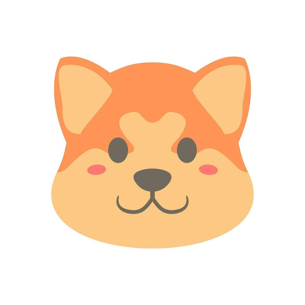 linda perro animal de cara diseño vector ilustración en un plano estilo