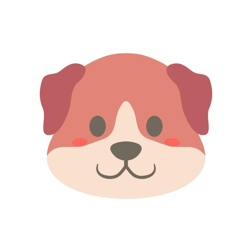 Cute dog animal of face design vector illustration in a flat style