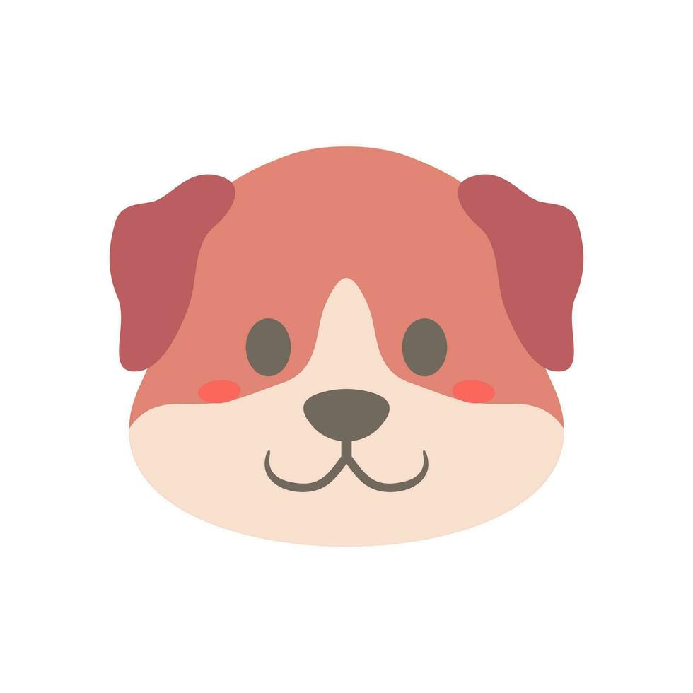 Cute dog animal of face design vector illustration in a flat style