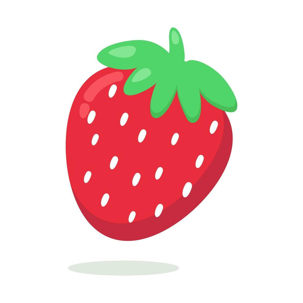 Cartoon strawberry fruit vector hand drawn illustration isolated