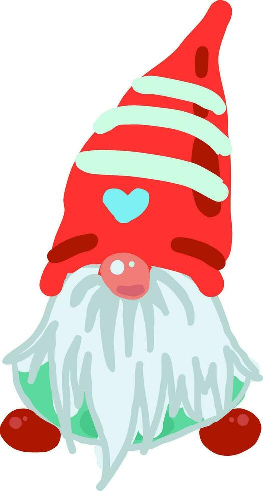 cute abstract christmas santa gnome vector