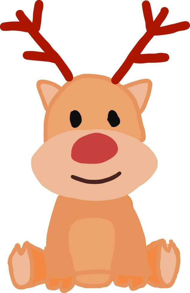 cute color cartoon reindeer sitting vector