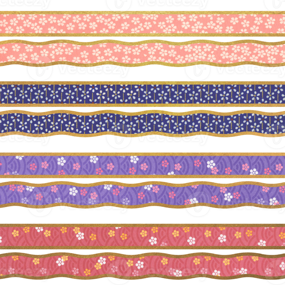 Ribbons Washi Flowers and background lace png