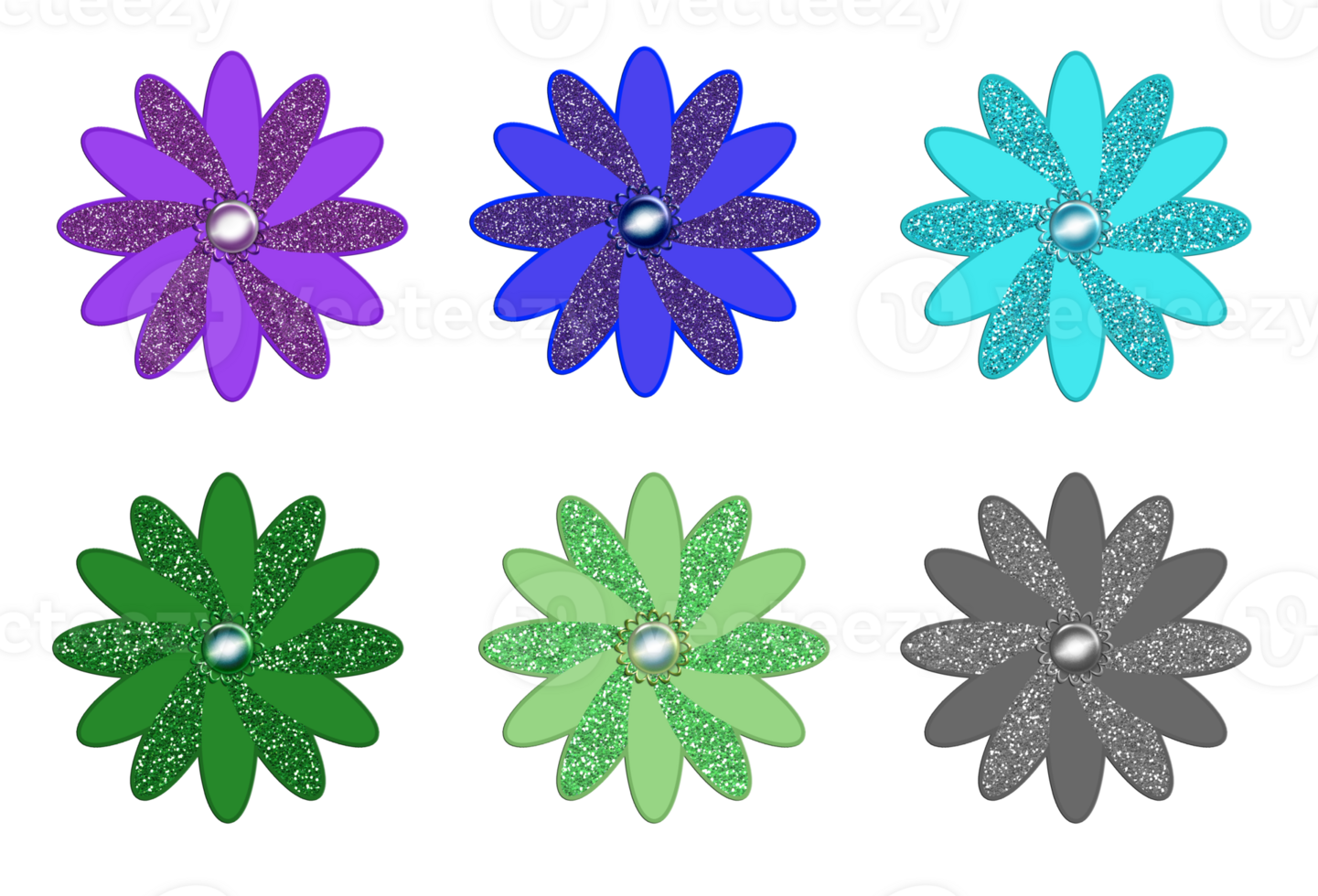 Flowers Glitter Colorful png