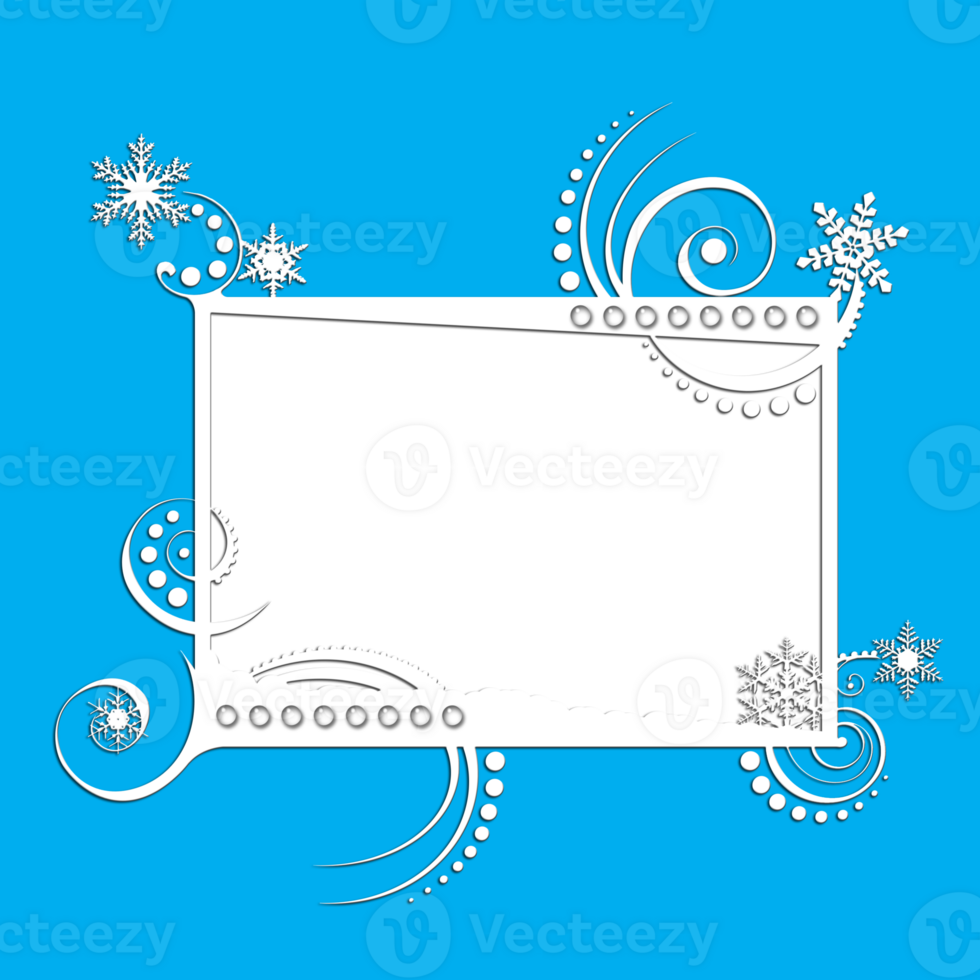 Frame Snowflake Rectangle png