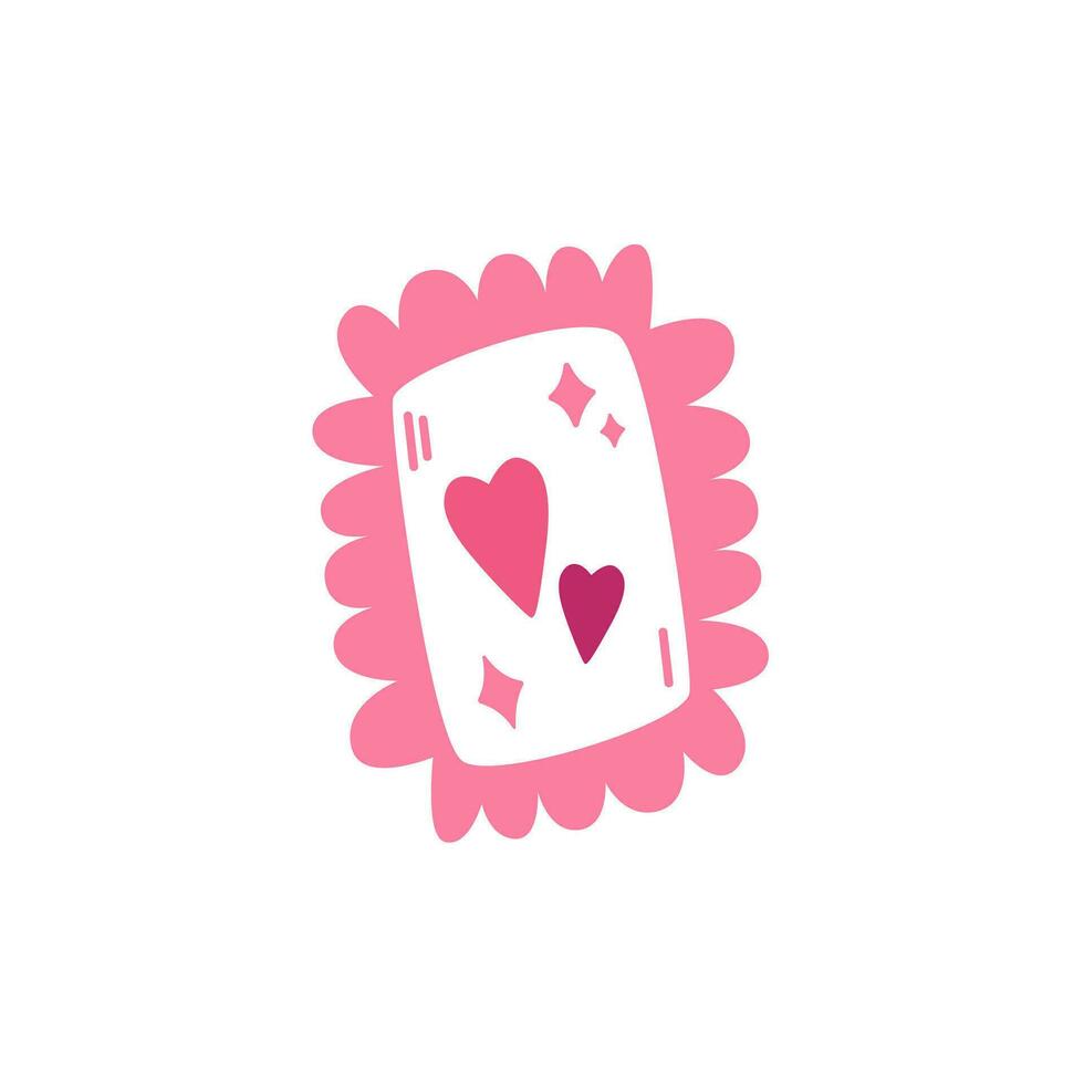 Love post stamp with hearts vector. Cartoon flat illustration for valentine day. vector