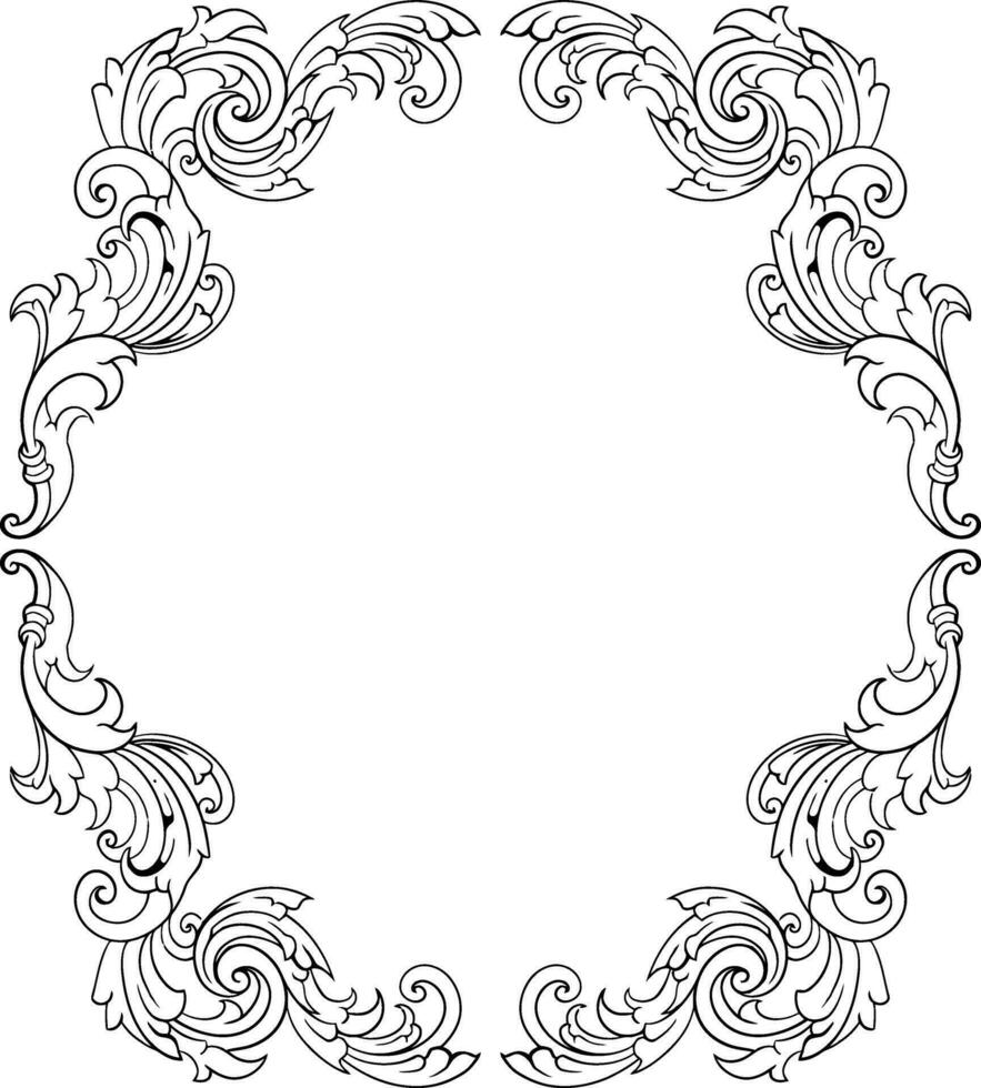 Frame ornament vintage classic element decoration vector