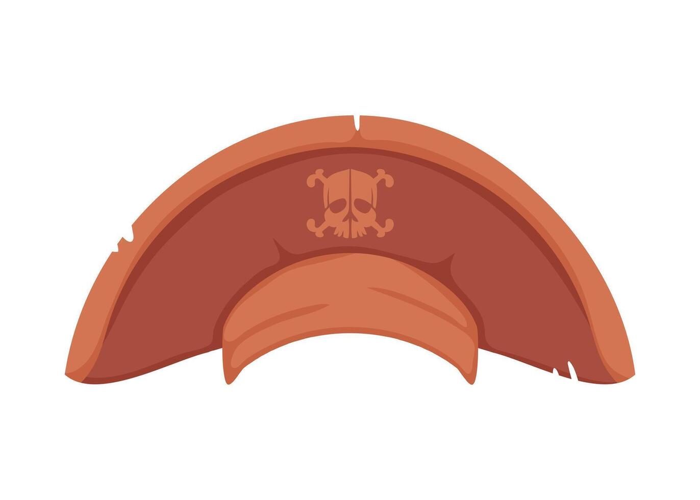 Old hat, headdress for pirates and robbers. Cartoon style vector