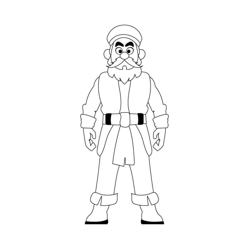 A cartoon santa claus character with a beard and hat vector