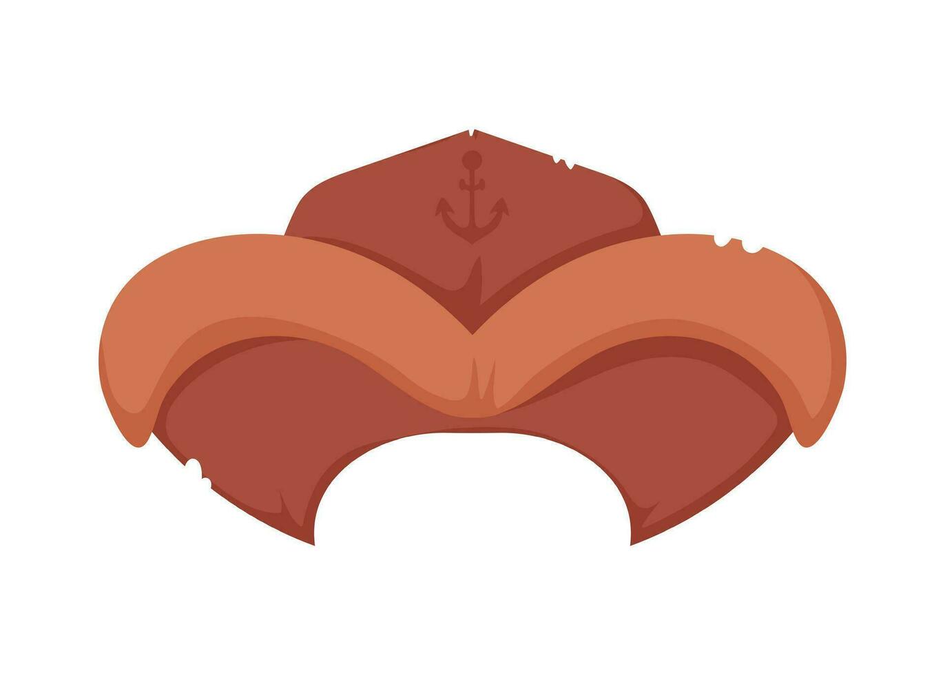 Old hat, headdress for pirates and robbers. Cartoon style vector